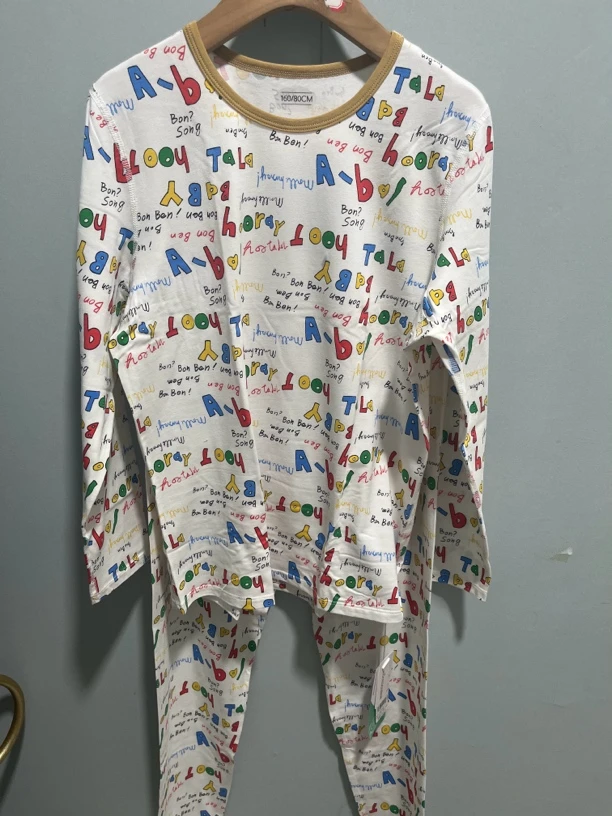 儿童彩色字母秋衣套装290