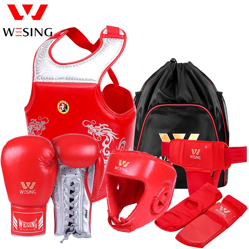 【超纤款 比赛款护具套装】九日山散打专业格斗搏击训练护具六件套