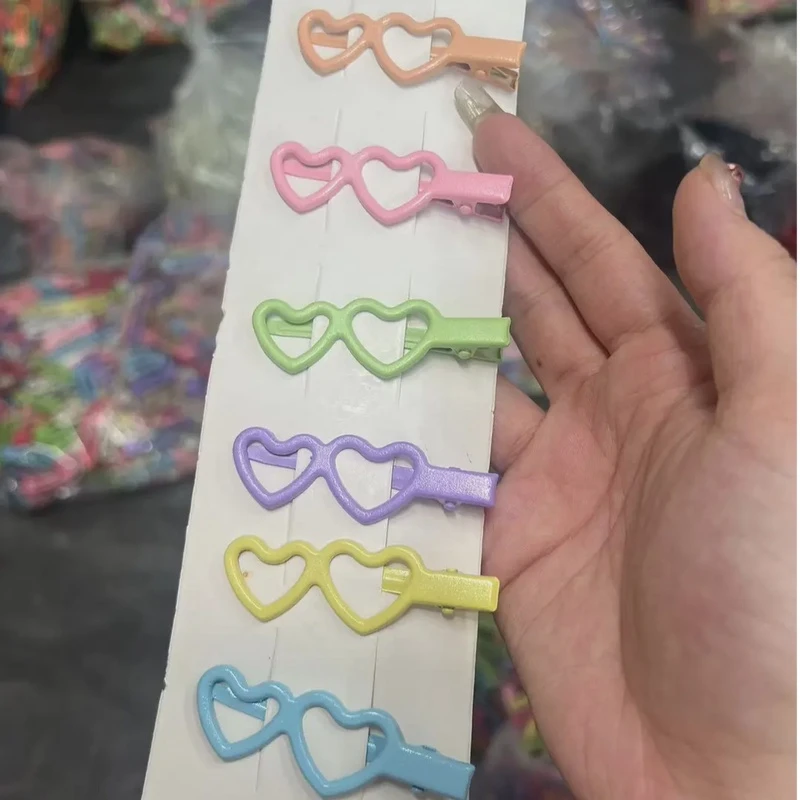 七夕双爱心发夹糖果色韩版