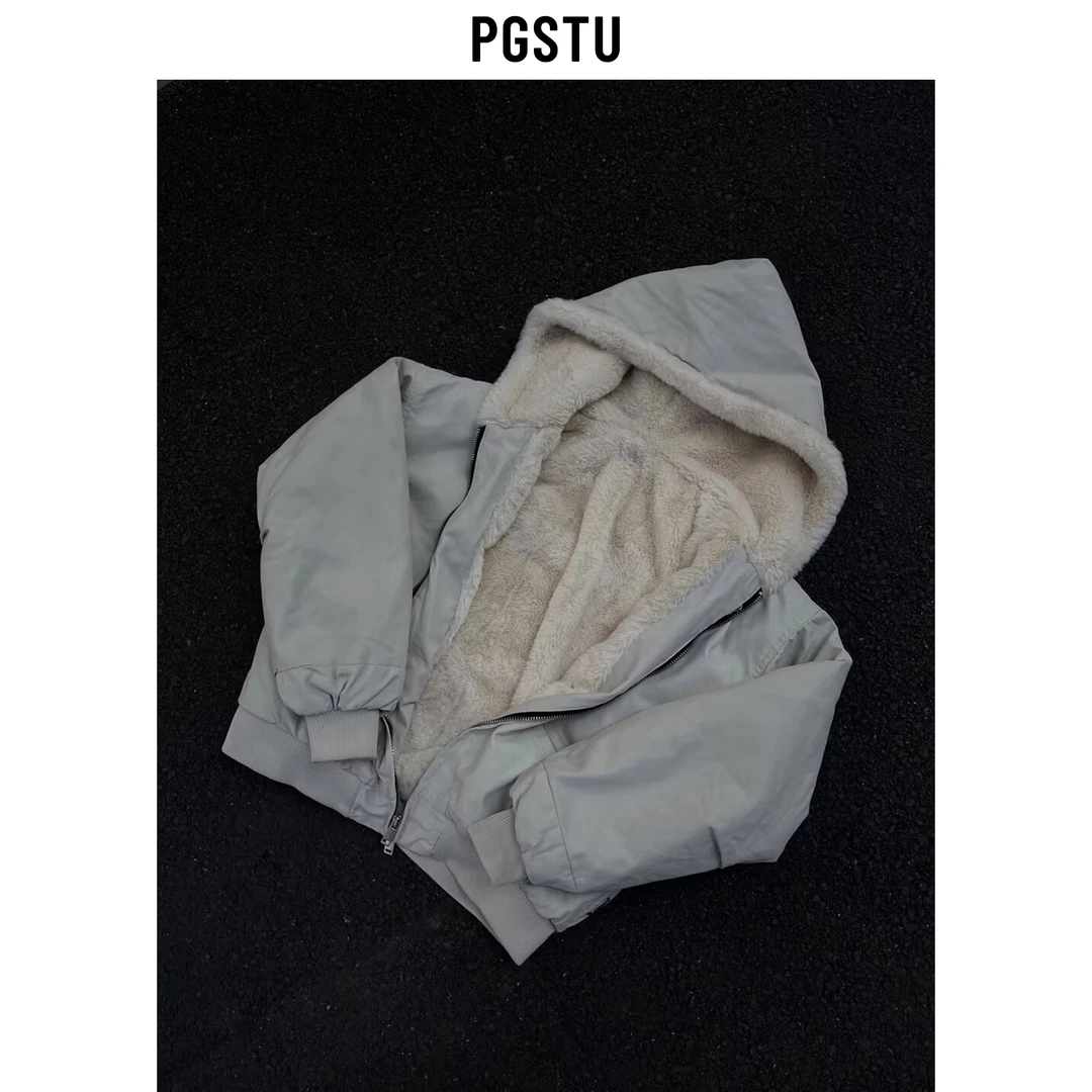 2024新款座山雕加绒加厚外套男cleanfit重磅帆布水洗棉服夹克