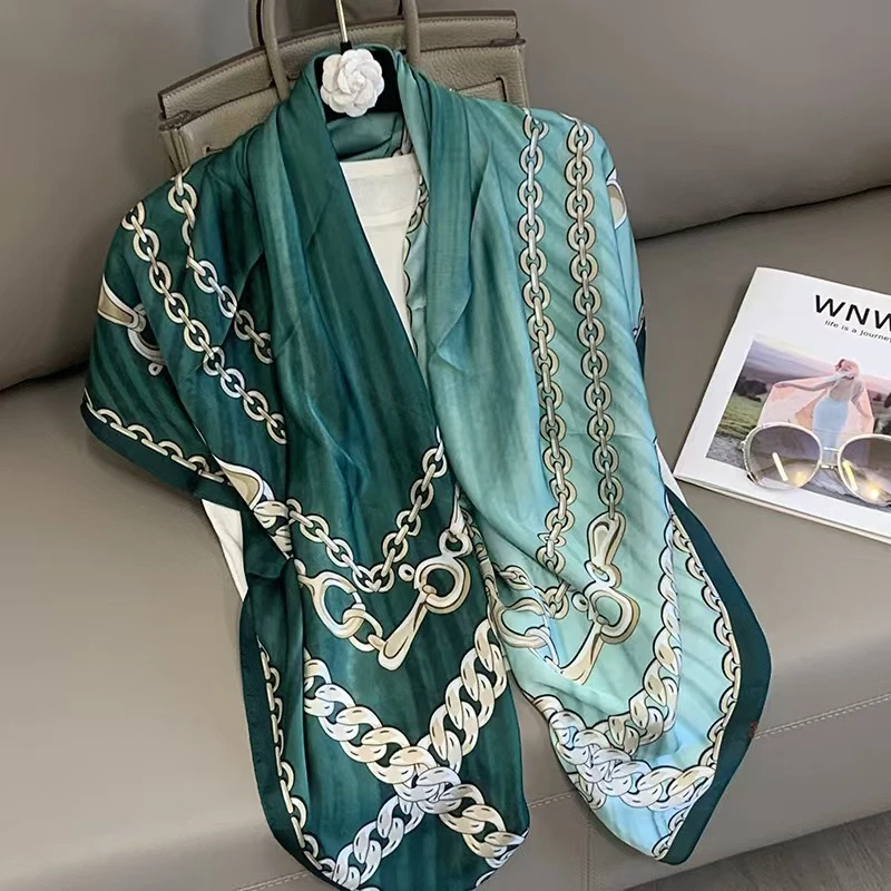 100新款百搭杭州丝绸丝巾110*110#3095