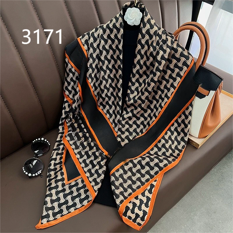 100新款百搭杭州丝绸丝巾110*110#3171