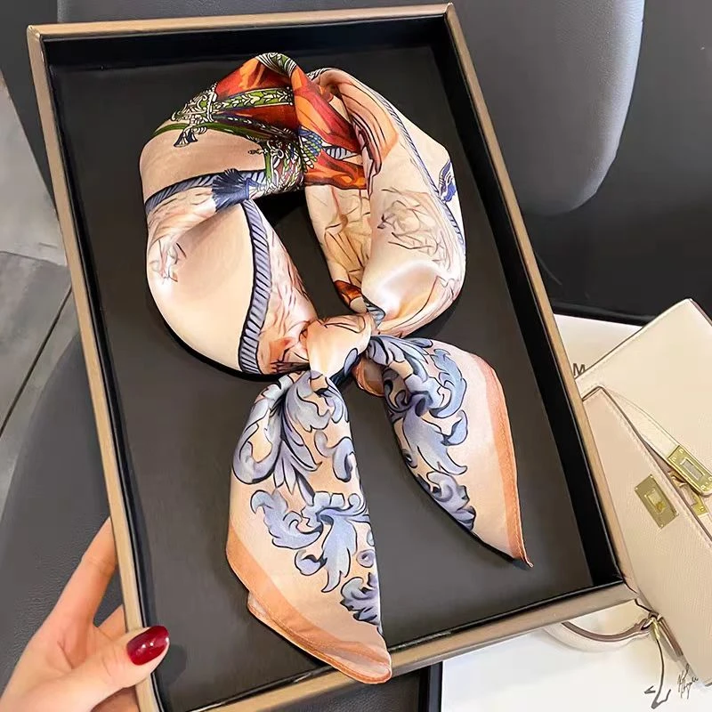 100新款百搭杭州丝绸丝巾90*90#2169