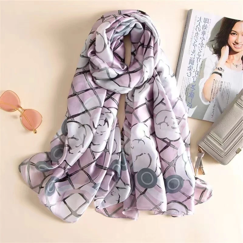 100新款百搭杭州丝绸丝巾90*180#2137