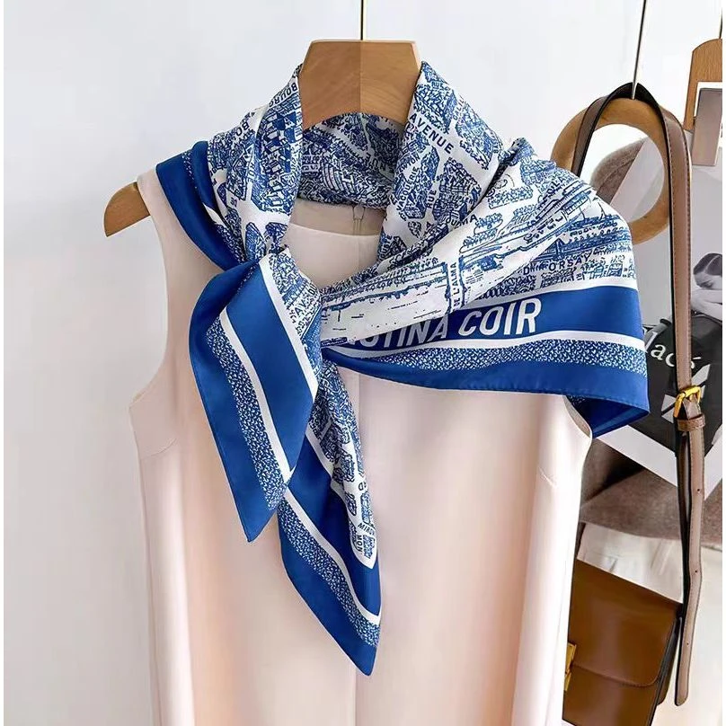 100新款百搭杭州丝绸丝巾70*70#2035