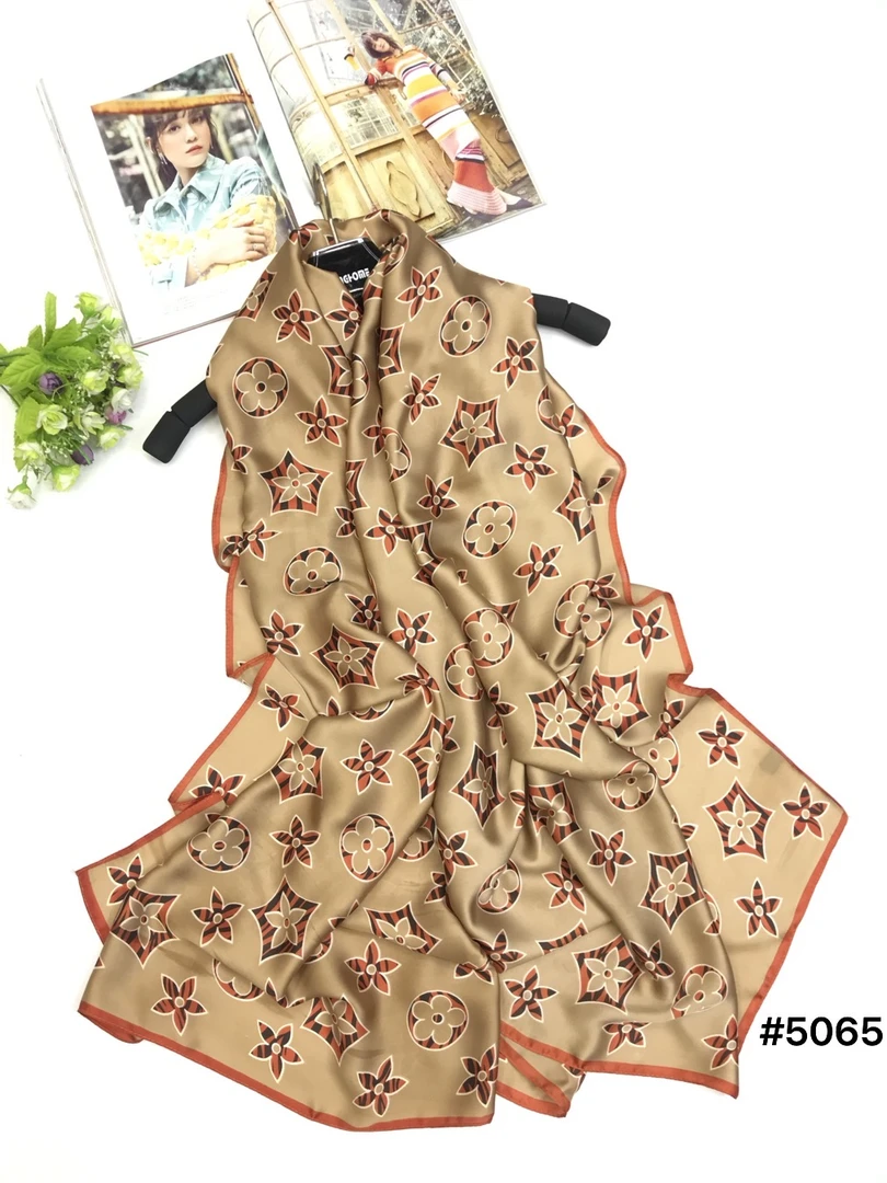 100新款百搭杭州丝绸丝巾90*200#5065