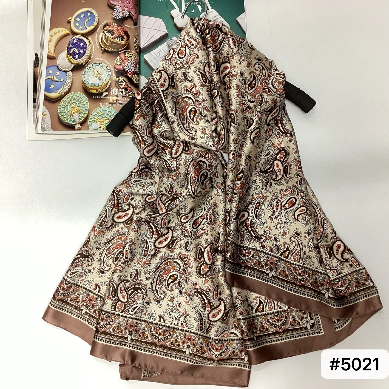 100新款百搭杭州丝绸丝巾90*200#5021