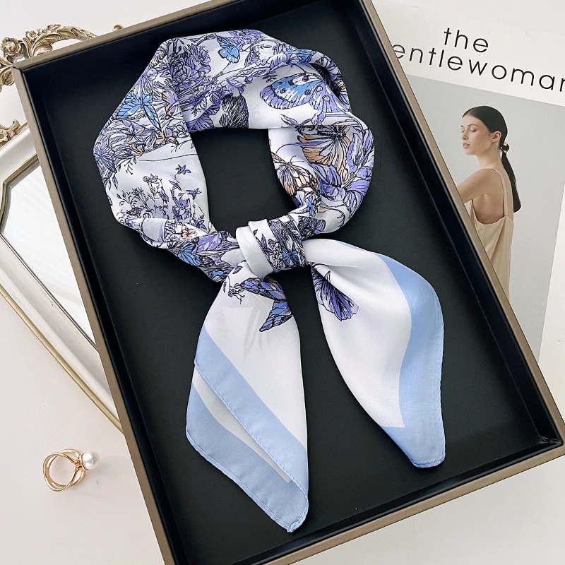 100新款百搭杭州丝绸丝巾70*70#3175