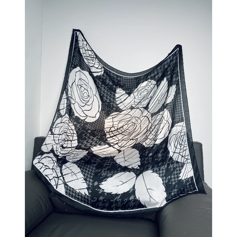 100新款百搭杭州丝绸丝巾110*110#3189