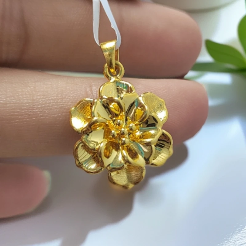 【鑫艺黄金】足金999大花吊坠花开富贵黄金挂件