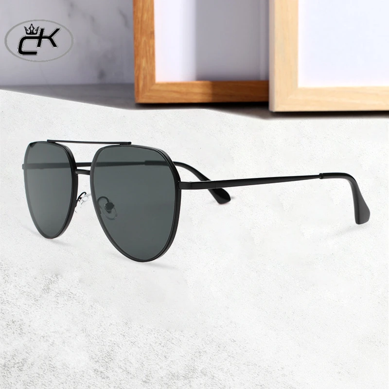 CK新款潮流男士开车钓鱼专用太阳镜复古金属防紫外线蛤蟆镜眼镜女