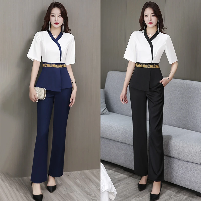 中式足疗足浴技师工作服2024爆款桑拿按摩spa气质沐足工衣女套装