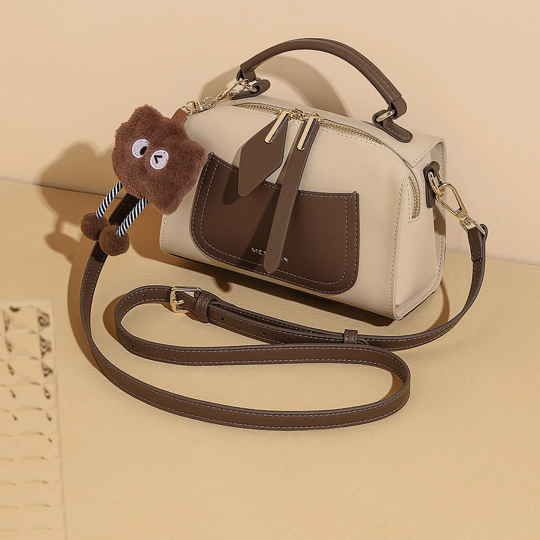 稻草人2024新款时尚单肩斜挎百搭简约休闲气质潮流波士顿枕头包