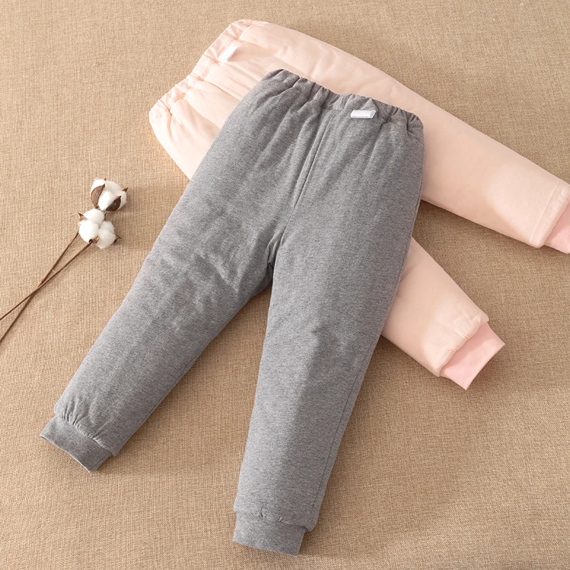 儿童棉花内胆棉裤 中大童夹棉保暖裤子 男女小孩内穿加厚裤子冬