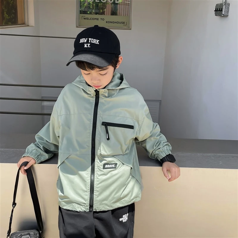 【秋季出游福利】男童休闲简约工装外套中大童酷帅冲锋衣|23cd06