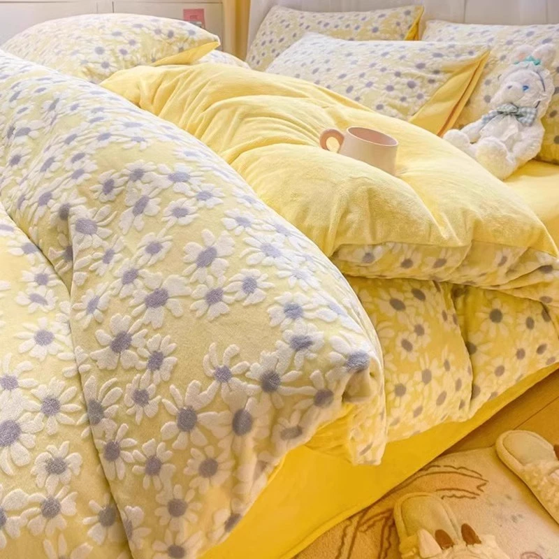 正宗牛奶绒被套单件2024新款冬季加厚加绒被单珊瑚绒宿舍单人被罩