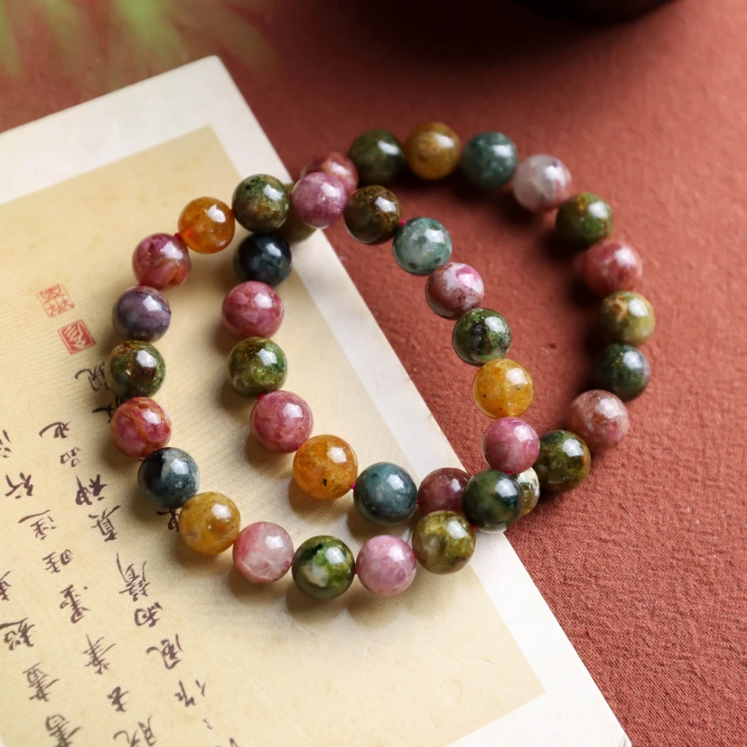 彩虹碧圆珠民族风女款单圈手串(多样性发 发其一)