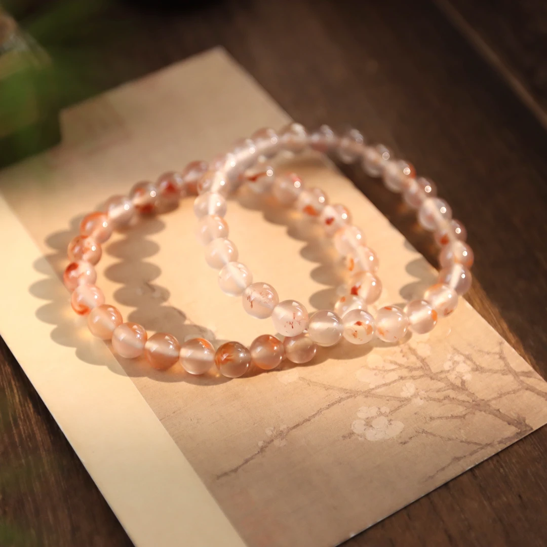 冰飘南红玛瑙圆珠送礼女款单圈手串(多样性发货 发其一)