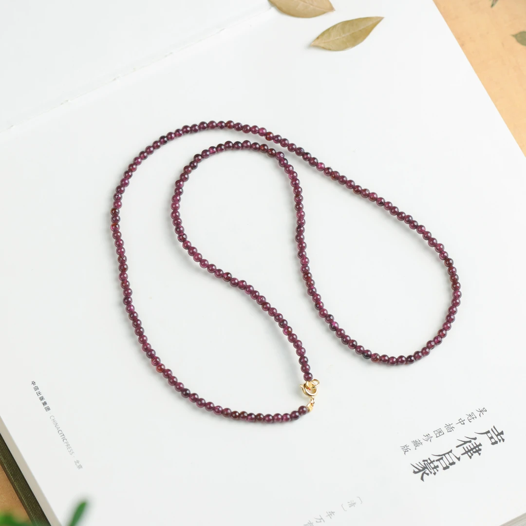 石榴石小米珠素款时尚气质百搭女款项链