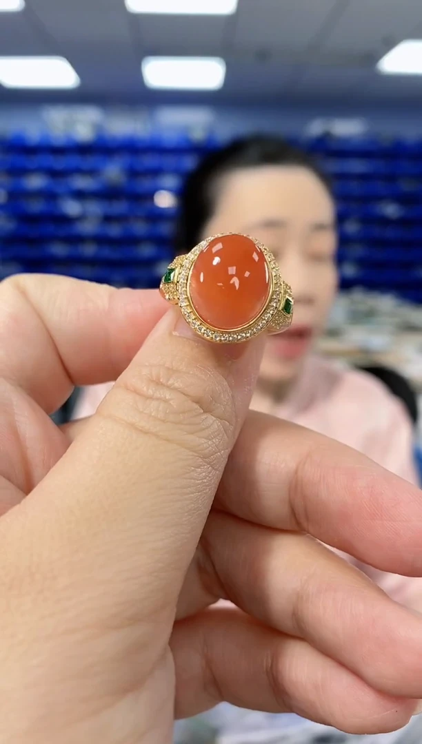 【闪购商品】南红玛瑙戒指银S925镶嵌    JZ2796