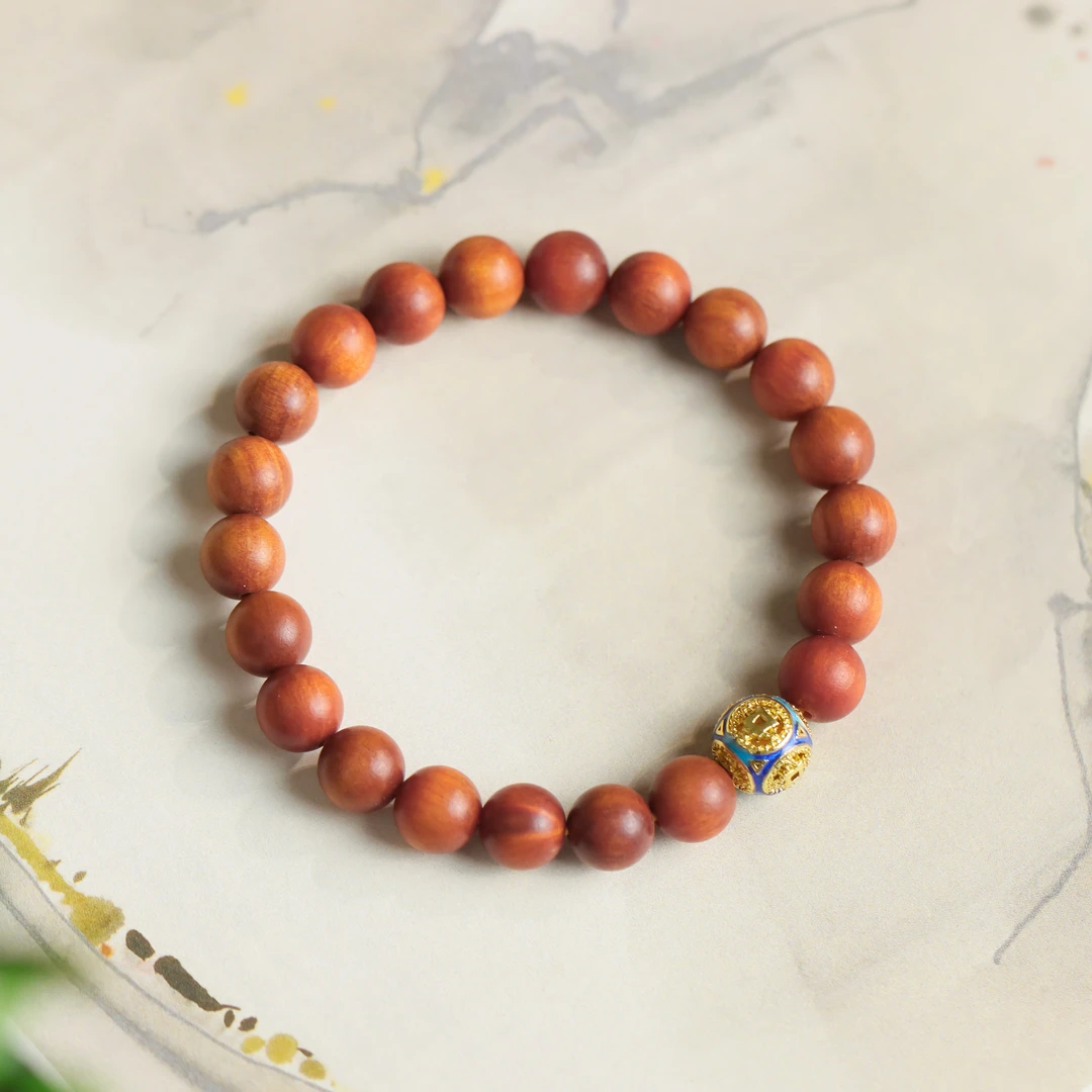 血龙木圆珠绣球复古百搭小众男女款单圈手串