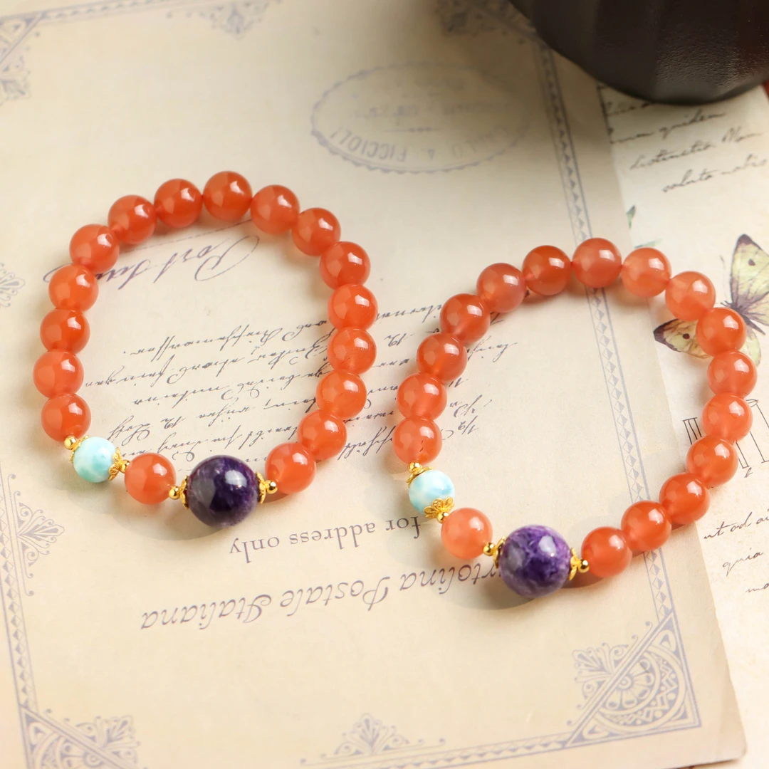 南红玛瑙大圆珠手工DIY女款单圈手串（多样性发货 发其一）