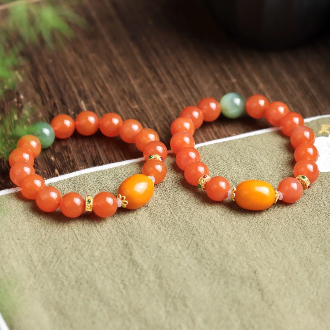 玛瑙圆珠路路通手工DIY女款单圈手串（多样性发货 发其一）