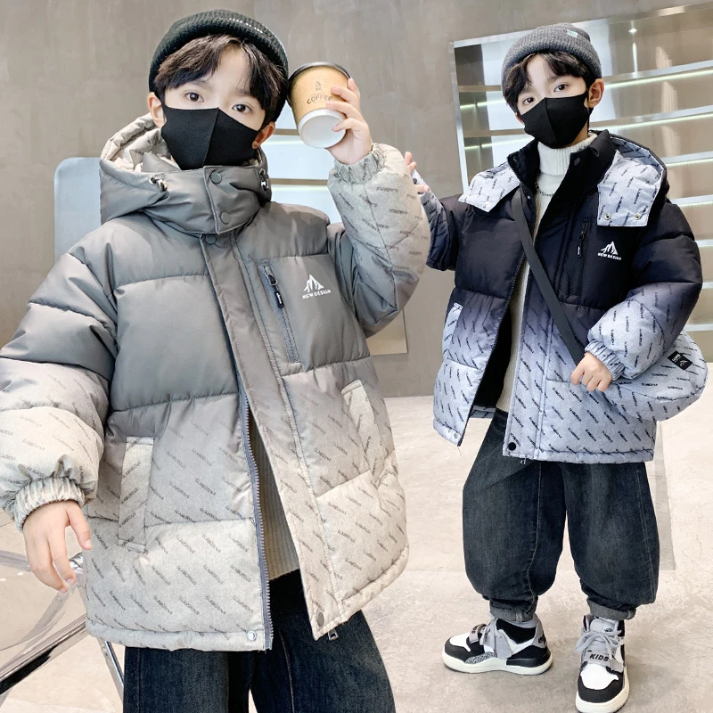 男童棉衣冬装中大童冬季加厚外套棉袄6-12岁男孩连帽保暖送包包