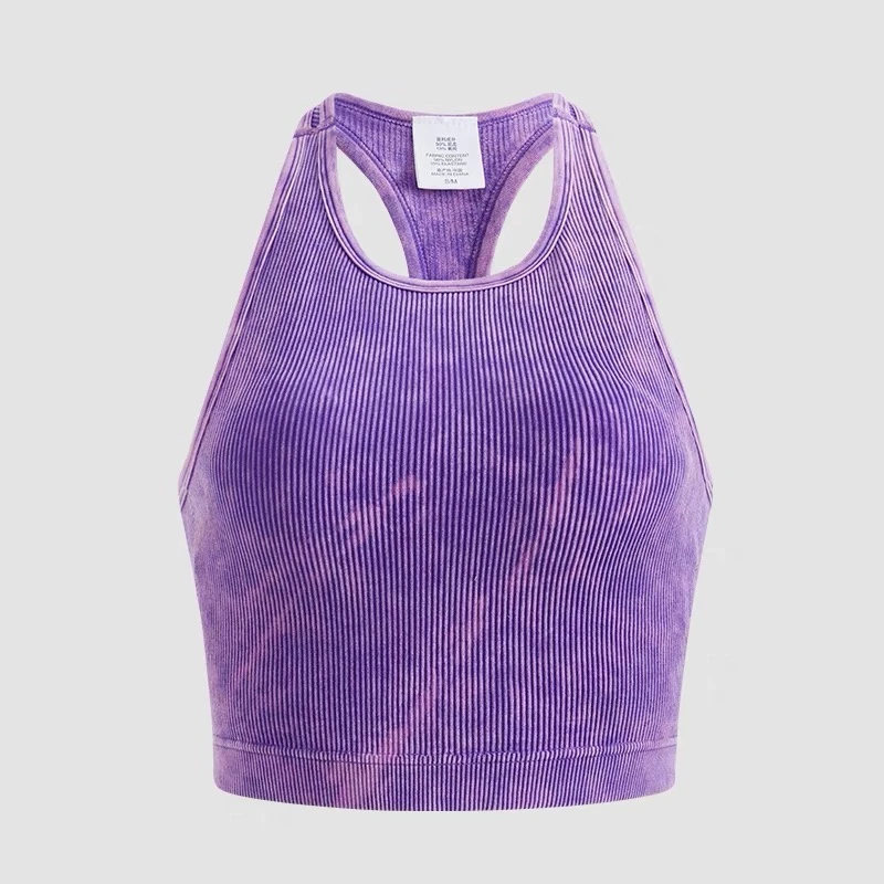 欧美高弹砂洗工字背美背水洗磨砂时尚款运动透气