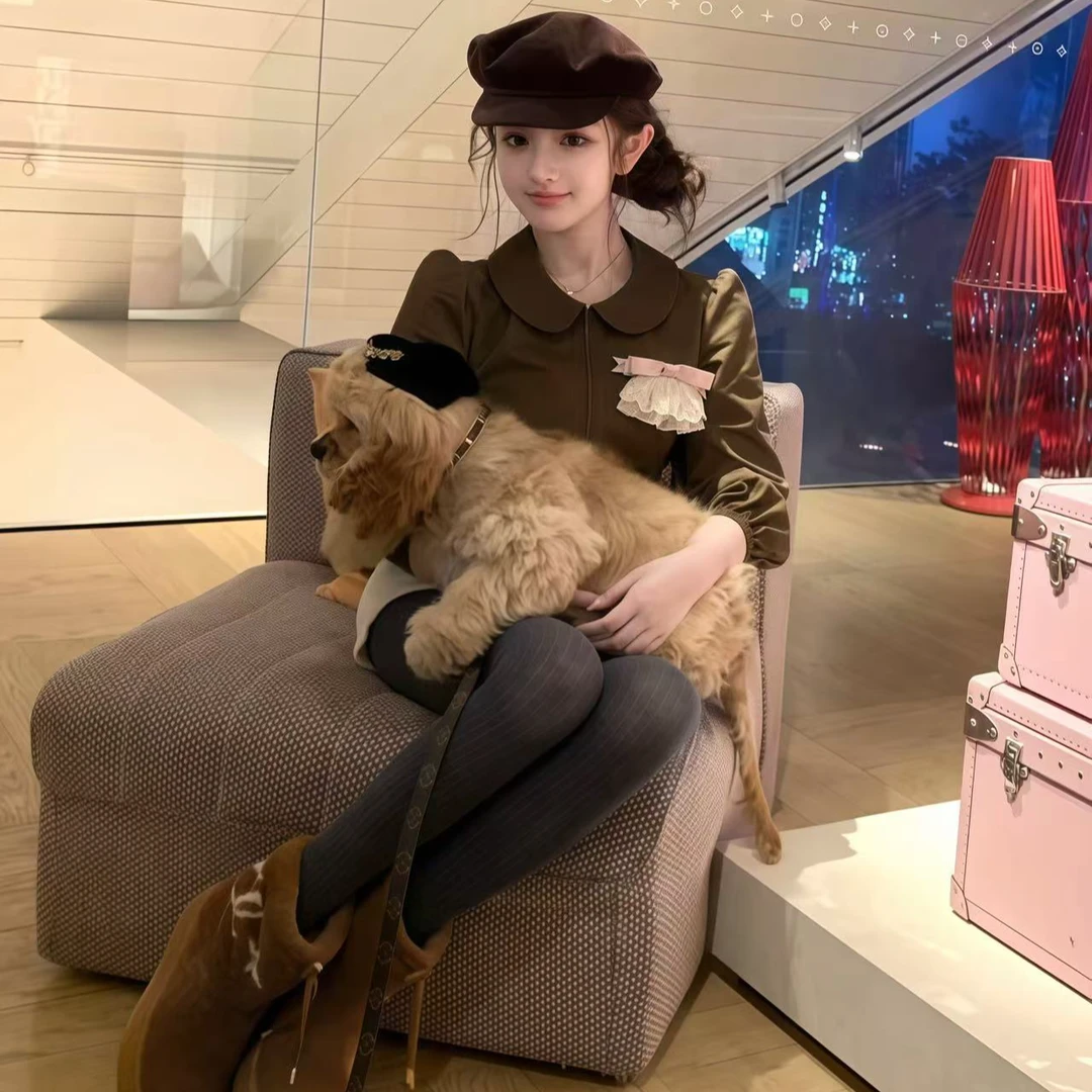 韩系气质女神2024冬季新款时尚性感长袖高级感外套显瘦高腰短裤子