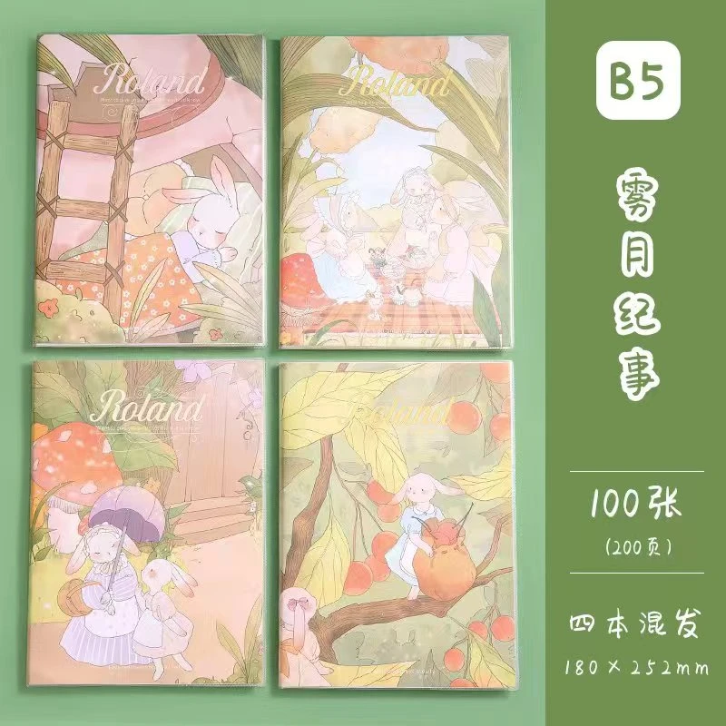 58384 萌物文具 B5胶套本混款