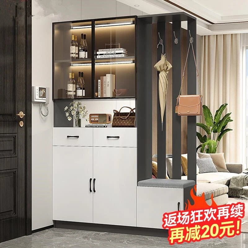 玄关柜进门北欧鞋柜一体简约现代入户屏风客厅轻奢门厅隔断柜酒柜