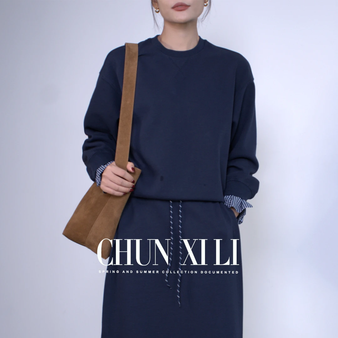 【miu系卫衣】CHUNXILI/春熙里 简约圆领卫衣外套D02T43005