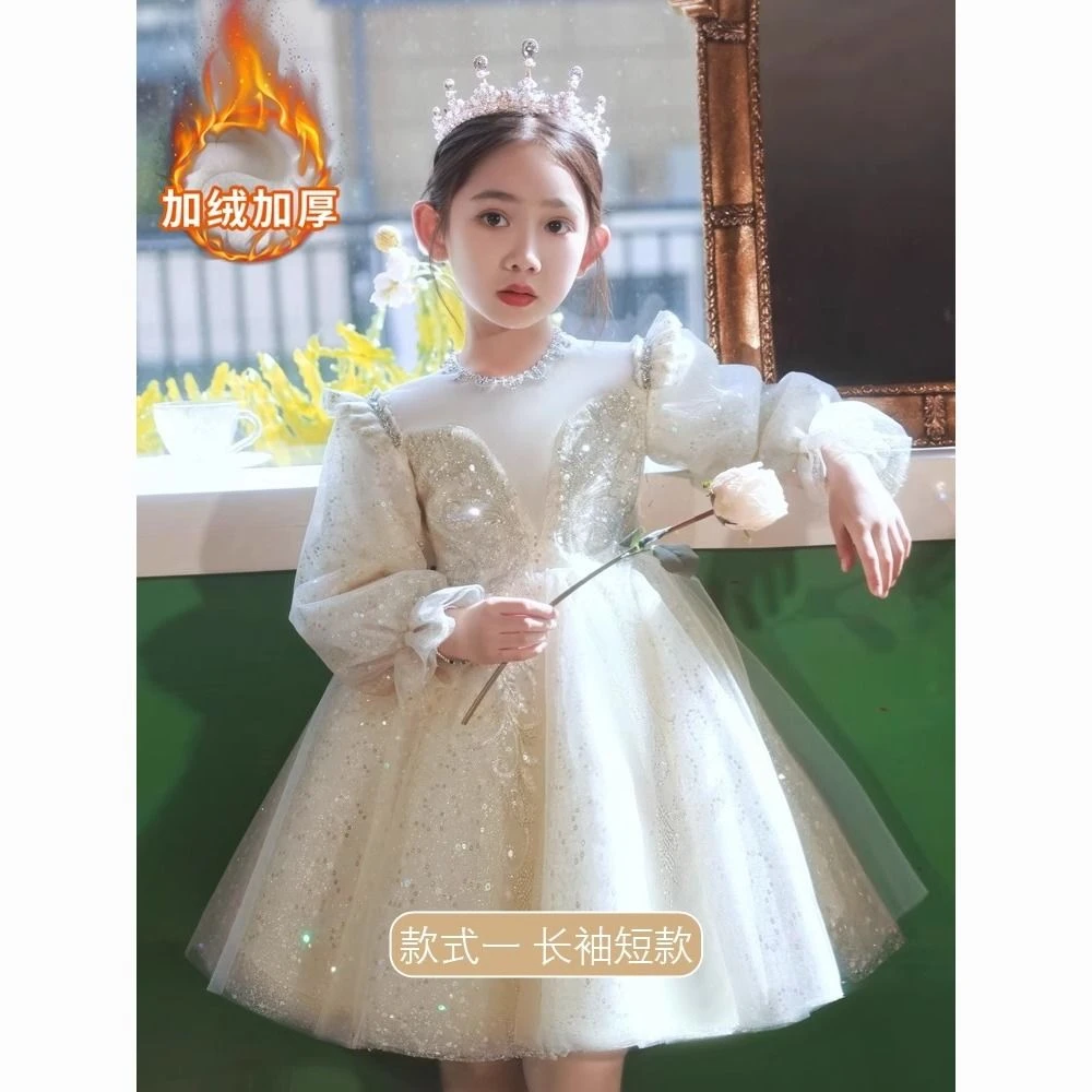 女童礼服轻奢小众钢琴演出服儿童生日公主裙女孩主持人花童婚礼裙