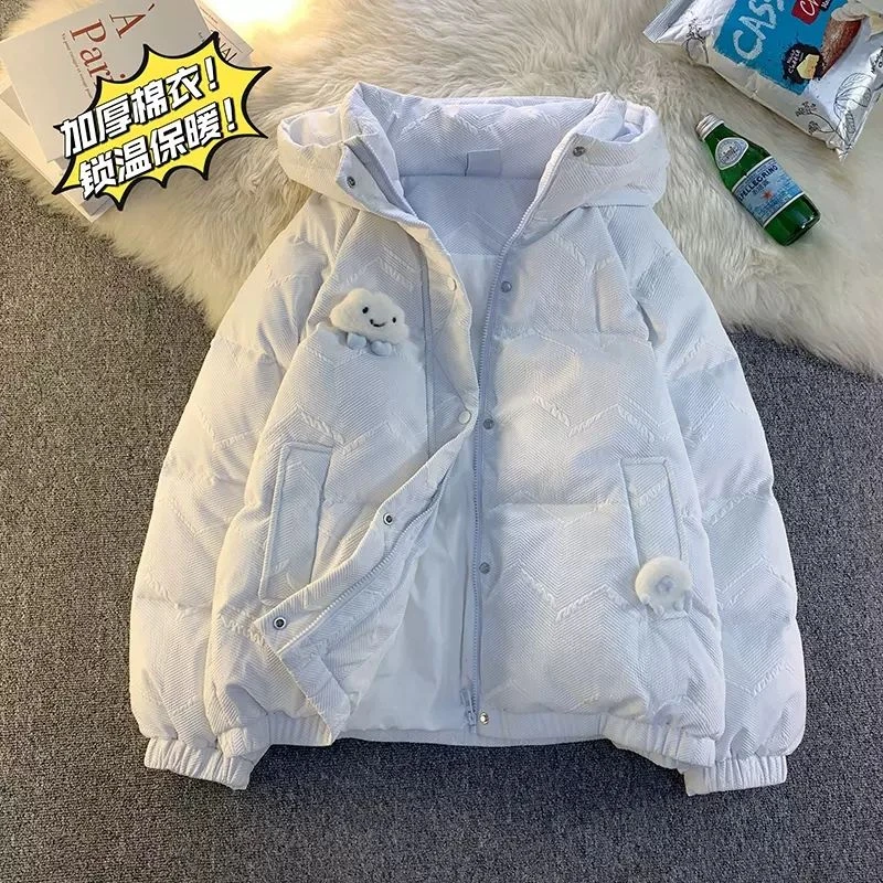 女童冬装2023新款美拉德棉服外套中大童女宝宝外穿加厚宽松棉服潮