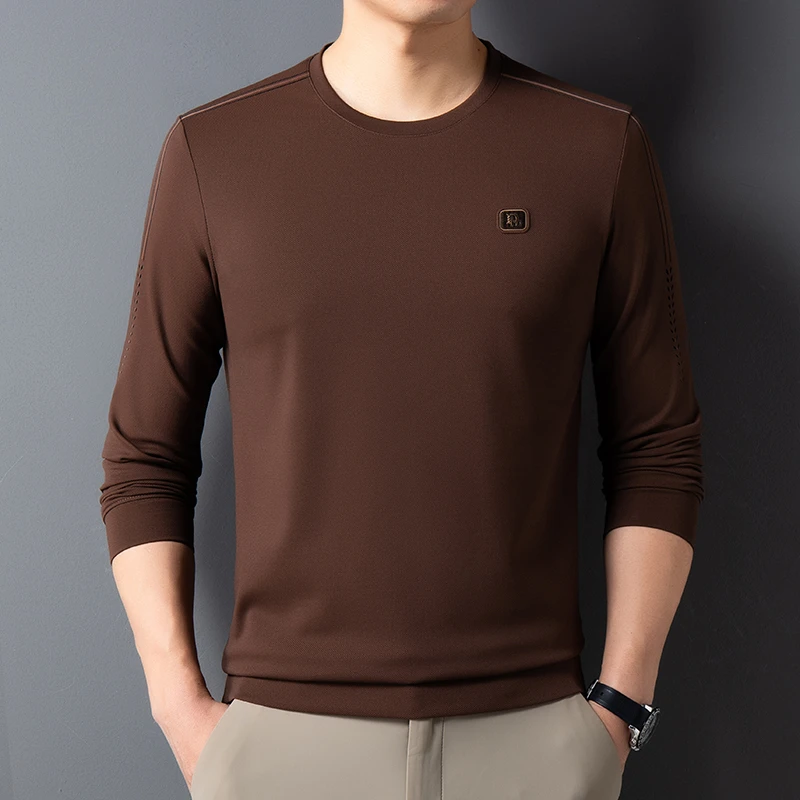 2024春季新款时尚男装卫衣圆领百搭大码休闲打底衫宽松长袖