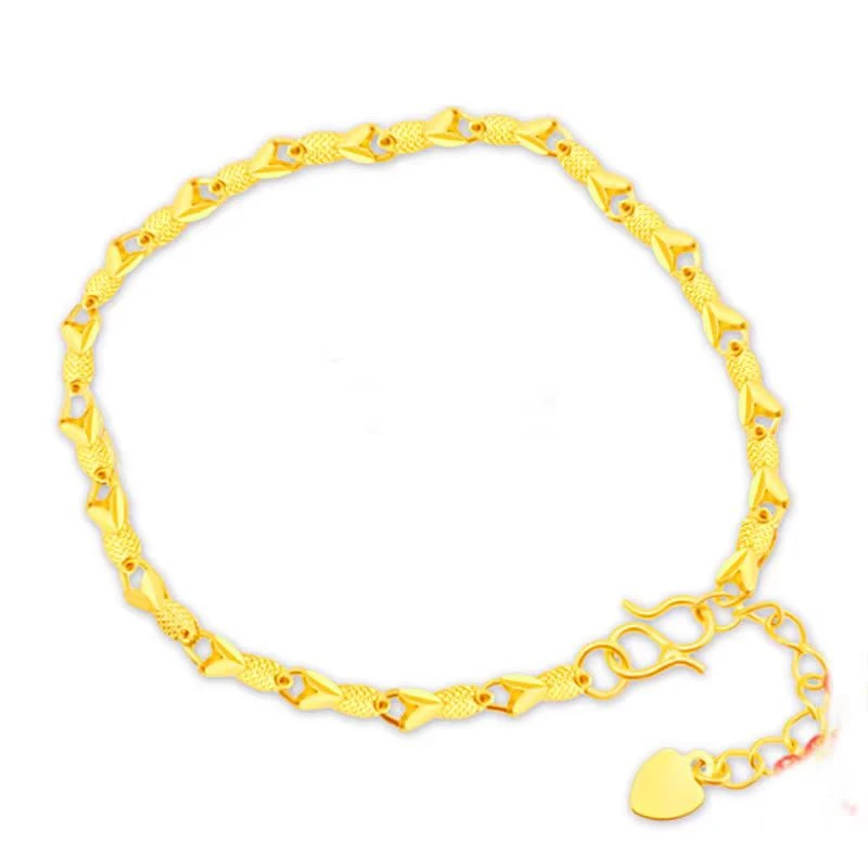 钛钢手链 年年有鱼时尚手链百搭简约经典金色素款精美女士