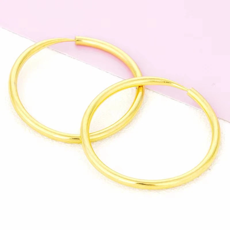 钛钢耳饰 钛钢素圈耳环气质时尚百搭简约精美光面素款经典防过敏