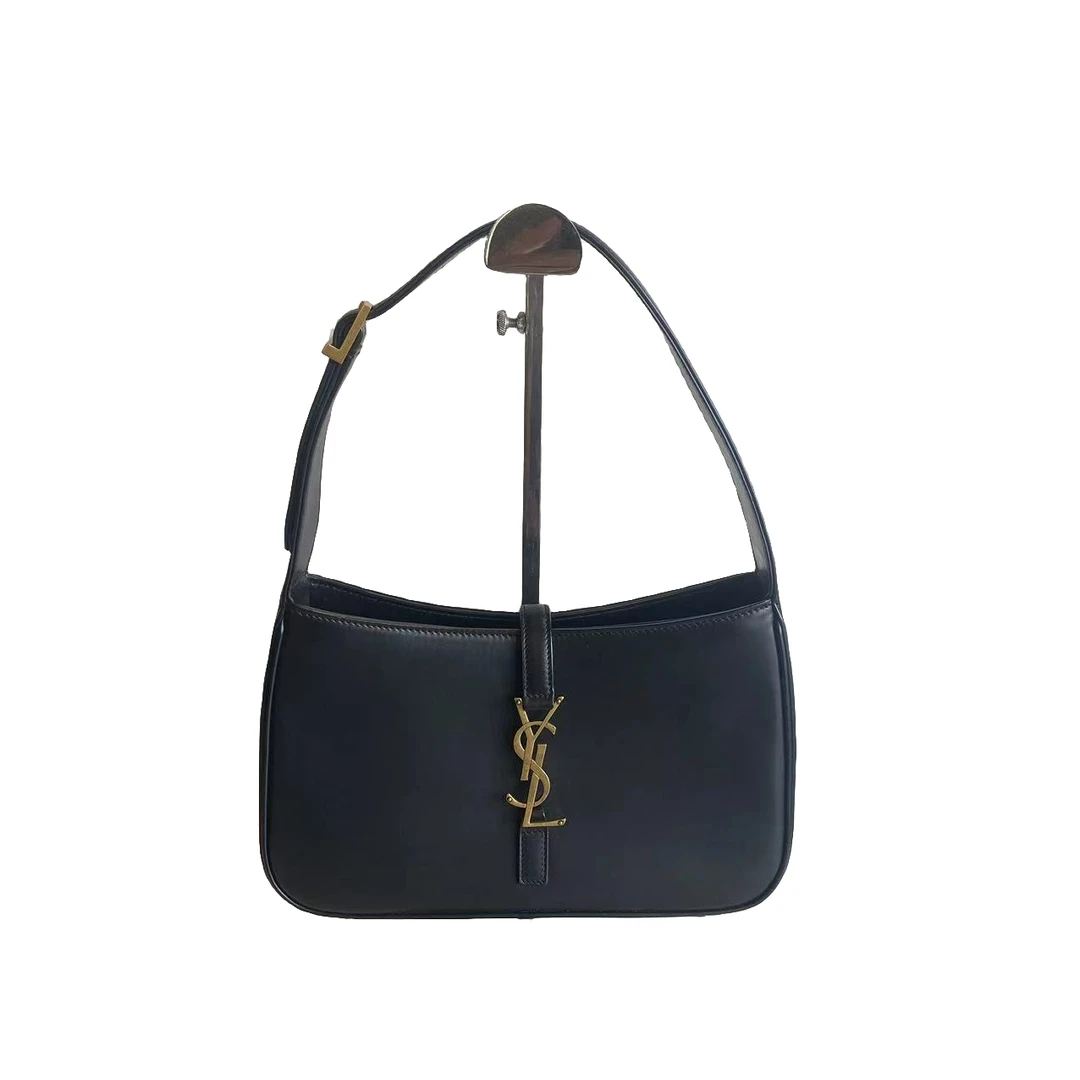 99新 YSL/圣罗兰 YSL/圣罗兰 黑金hobo单肩包98新jm4128