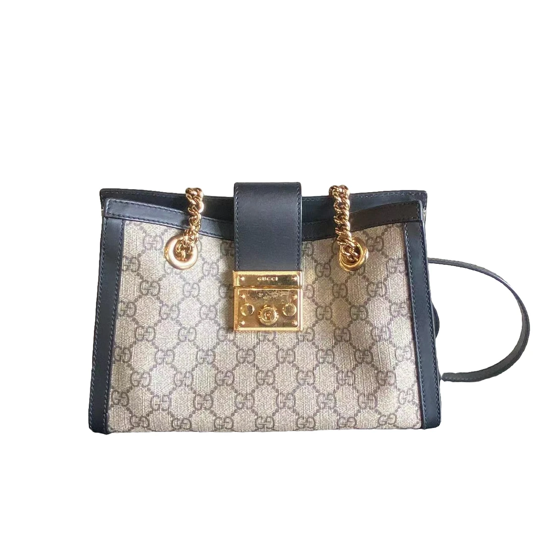 95新 GUCCI/古驰 GUCCI/古驰 黑拼老花padlock斜挎包97新bwz8434