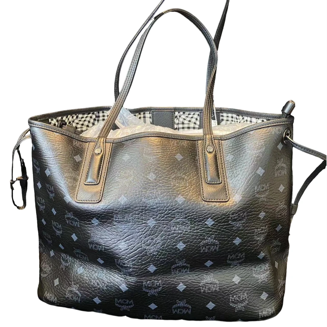 95新 MCM MCM 黑色tote单肩包97新bwz