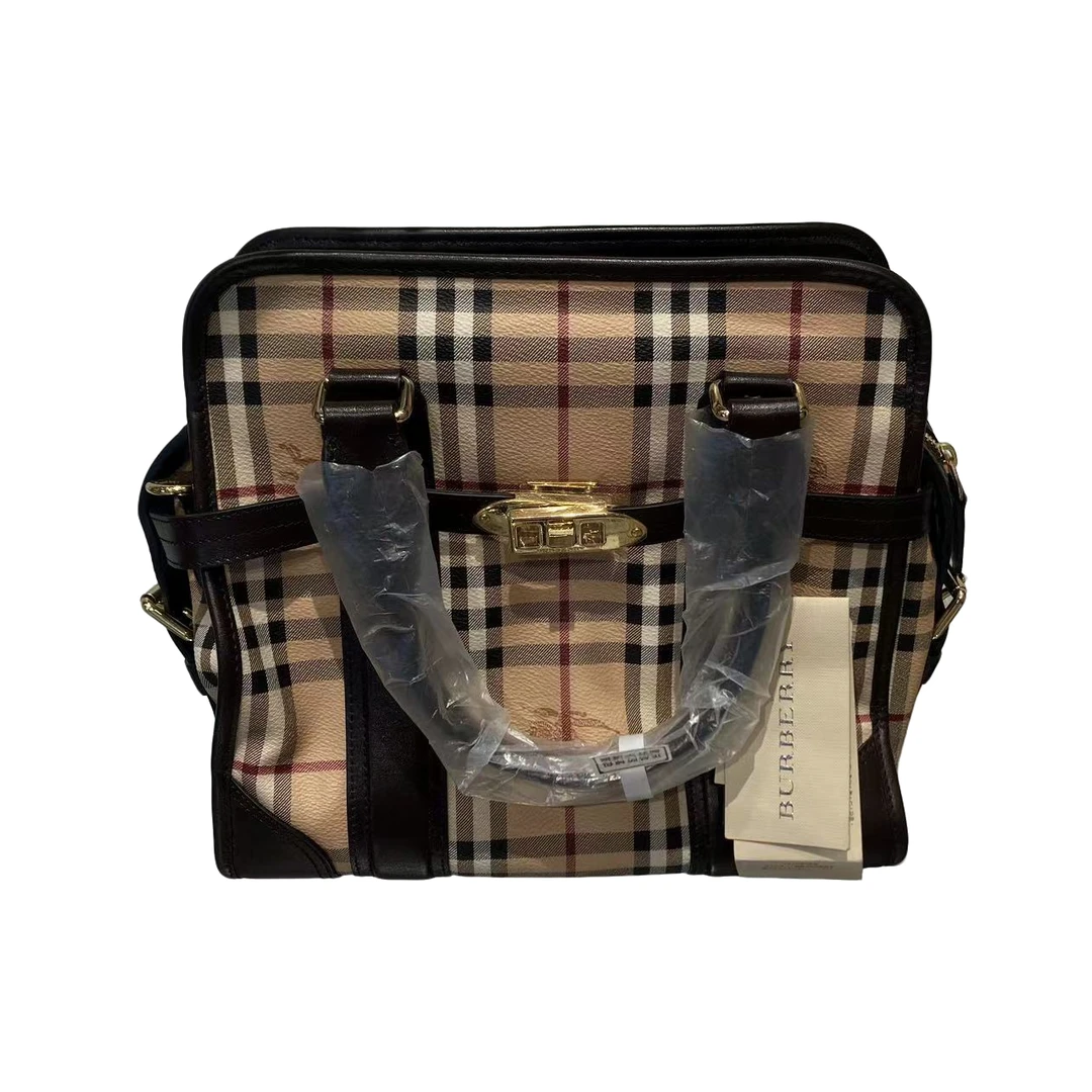 99新 BURBERRY/博柏利 BURBERRY/博柏利 格纹tote斜挎包99新bwz