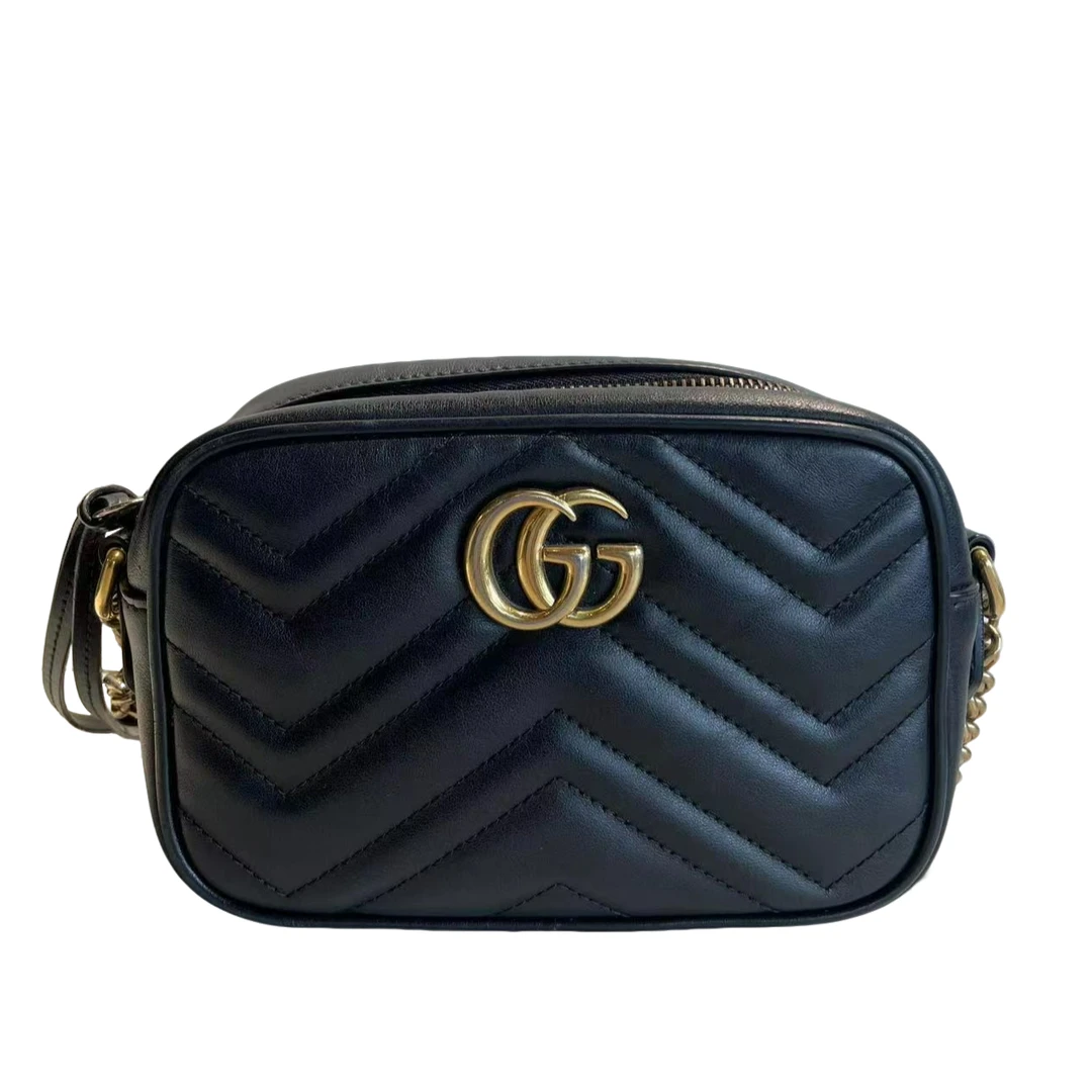 95新 GUCCI/古驰 GUCCI/古驰 马蒙黑色相机斜跨包bwz9380