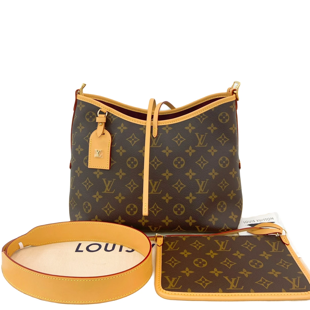 95新 LV LV 经典carryall老花单肩斜跨两用包97新bwz8600