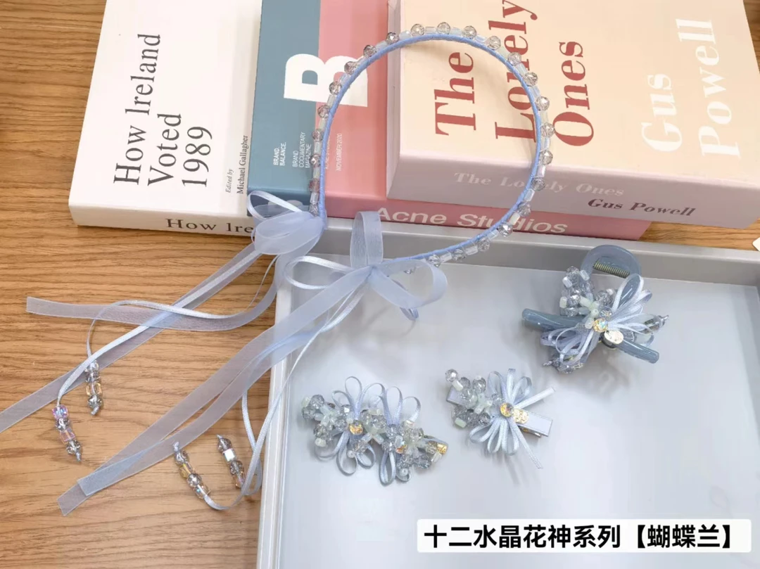 雨后三川十二水晶花神系列弹簧夹发箍抓夹鸭嘴夹发饰