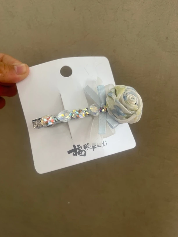 福熙高端玫瑰花弹簧夹发饰