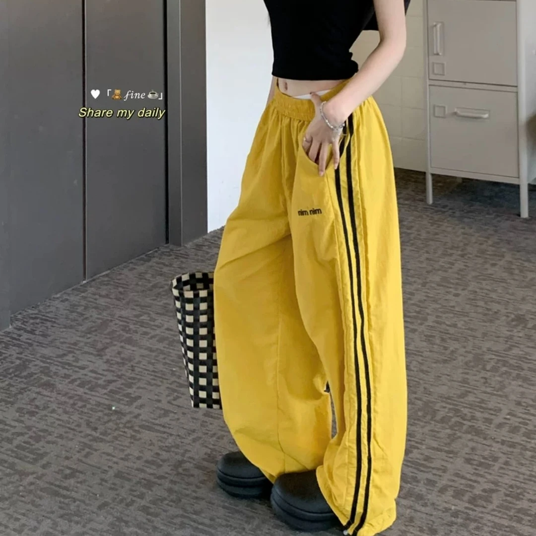 NO退NO换两穿裤子速干裤高腰防晒降落伞百搭夏季显瘦抽绳时尚宽松