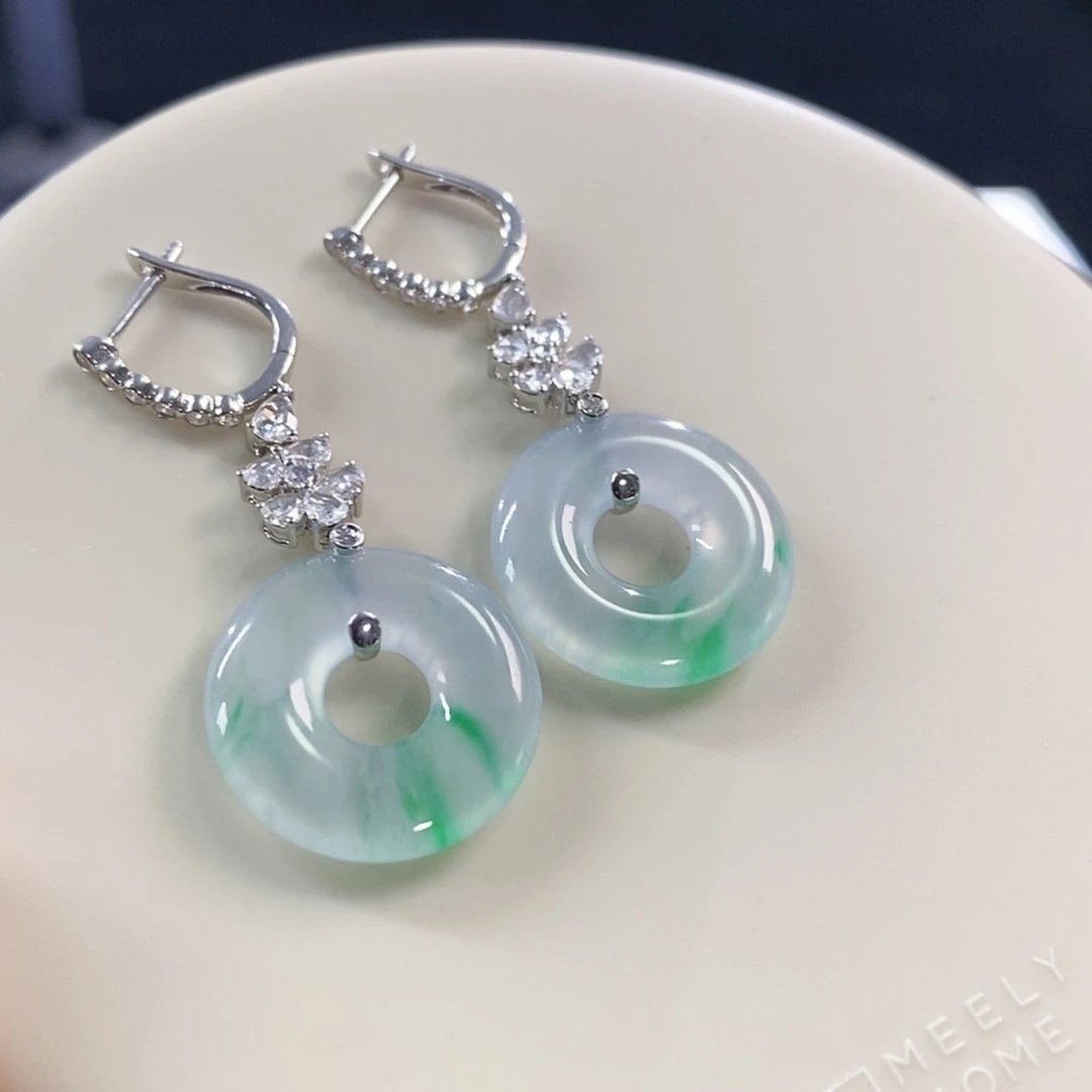 【闪购商品】翡翠耳饰18K金镶嵌耳饰
