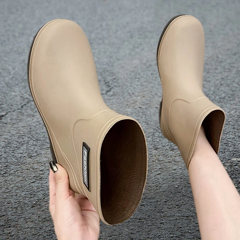 雨鞋女款低帮韩版时尚工作厨房洗车防滑防雨短筒浅口胶鞋防水靴女