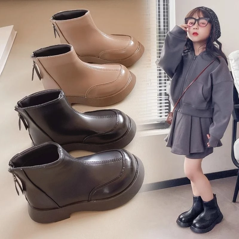 【儿童马丁靴】女童靴新款秋切尔西科学春秋季皮鞋女宝鞋子西北短靴